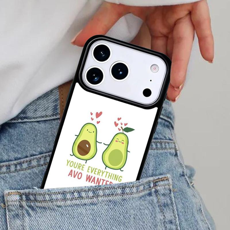 Милый чехол-авокадо для телефона iPhone 16e 15 14 13 12 17 Pro Max Plus Air 17pro Cover Coque