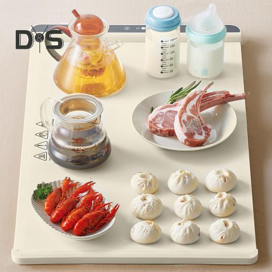 Подогреватель пищи, силиконовый электрический поднос для подогрева с 3 уровнями температуры, быстрый нагрев, не допускающие ожогов края, складная подставка для шведского стола