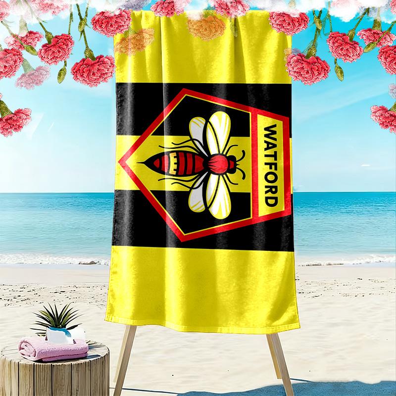Watford F.C Print Beach Towel, Large Soft Quick Dry Towel for Beach Camping Swimming