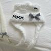 Cute Girls Bowknot Bear Ear Earflap Beanie Windproof Trapper Hat Ear Protector Hat Adult Winter Cycling Skiing Supplies