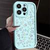Синий матовый чехол для телефона с цветочным узором для iPhone 16 Pro Max 15 Pro 14 13 12 11 XS XR 8 7 защита линз TPU противоударный мягкий силиконовый бампер чехол