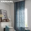 1 шт. NAPEARL Bohemian Style Blue Geometric Print Warm с бахромой, полузатемняющие шторы для небольших окон, балкона, домашний декор