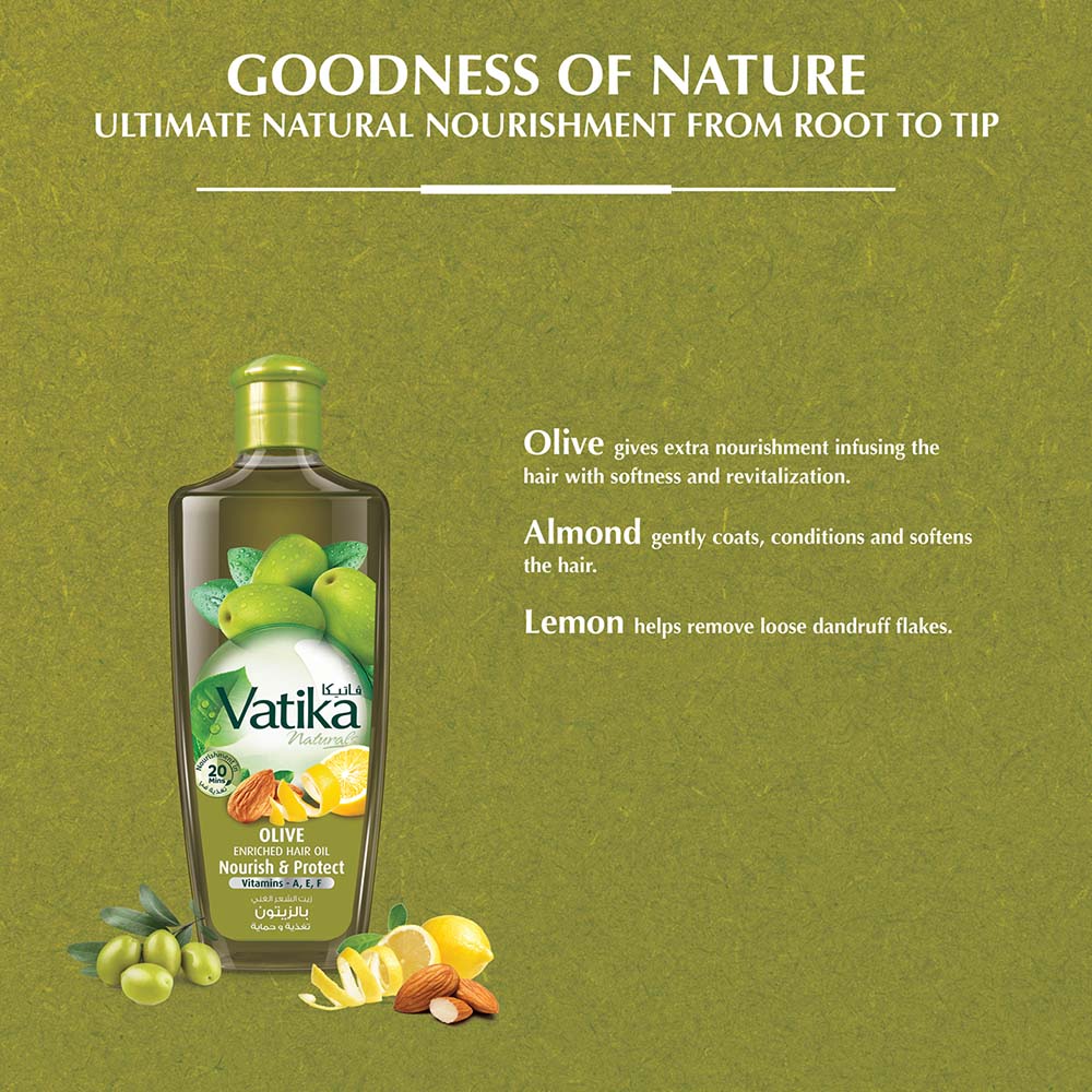 Масло для волос с оливой 200 мл. Vatika Naturals Dabur Мультивитамин - Натуральное питание и защита ваших волос