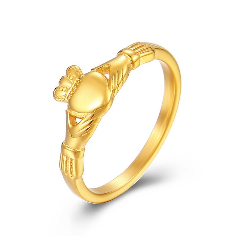 Кольцо Claddagh из нержавеющей стали Ирландское Сердце Корона Свадебное Кольцо-Обещание для Женщин Мужчин Размер 4-10