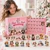 Creative Christmas Room Decor Shih Tzu Advent Calendar, 24-Day Countdown Toy Set with Mini Dog 24 Day Festive Decoration Figures, Tree Hanging Decor,