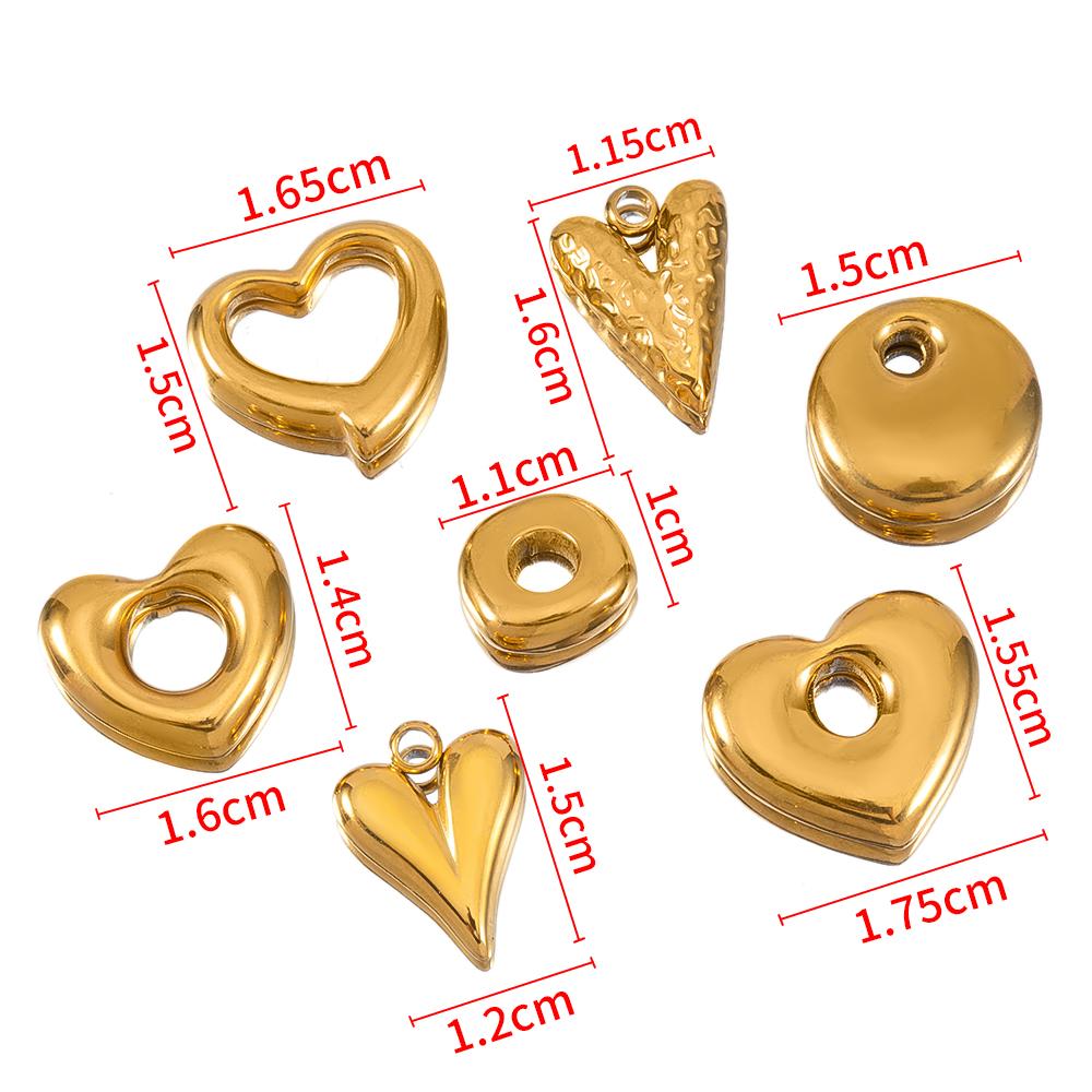 5pcs Stainless Steel Geometric Heart Bowknot Charms Pendants DIY Jewelry Making Findings Necklace Bracelets Earrings Supplies