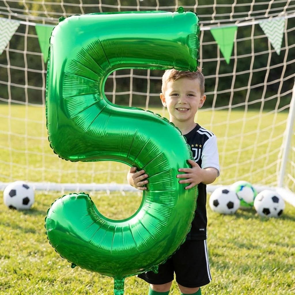 32 Inch Green Number Foil Balloons 0-9 Jungle Safari Theme Soccer Party Decor Kid Boy 1st Birthday Dinosaur Baby Shower Supplies