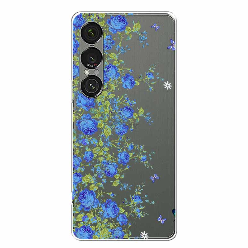 Прозрачный чехол с цветами для Sony Xperia 1 VII 5G, чехол-бампер из мягкого ТПУ-силикона для Sony Xperia1 VII, прозрачный чехол Sony1VII
