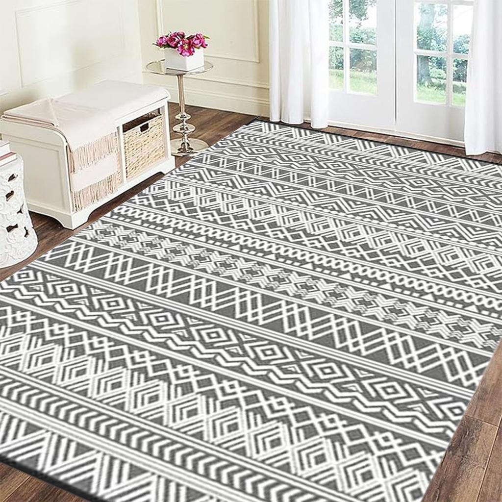 Large Outdoor Camping Carpet Plastic Tube Washable Beach Floor Mat Picnic Carpets Foldable Stain-resistant Balcony Patio Rugs