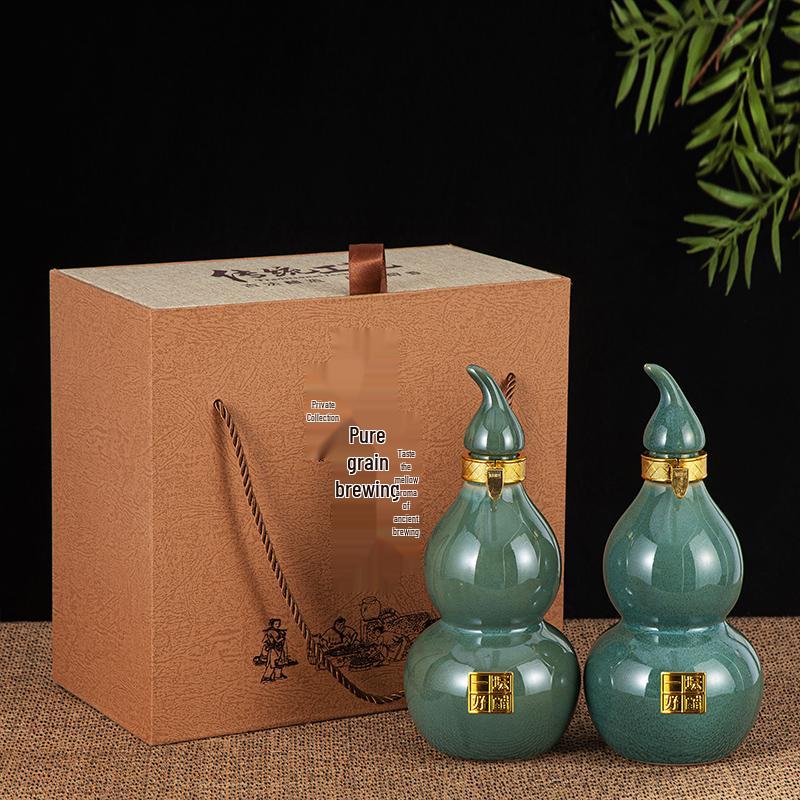 Shanxi Old-Fashioned Ceramic Vinegar Jars - Empty Gift Boxes Available in Half, 1, 2, 3, and 5 Catty Sizes