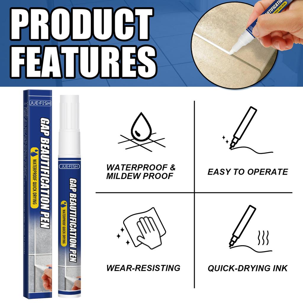 Средство для заправки плитки, герметик для плитки, клей, водостойкая ручка для затирки плитки, ручки для затирки плитки, белая ручка, наполнитель для плитки, 5 мл