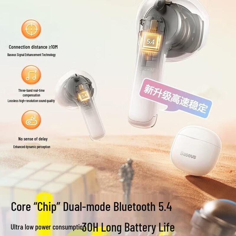 Baseus E3 Полувкладыши Настоящие Беспроводные Bluetooth-наушники (2025 Обновлено)