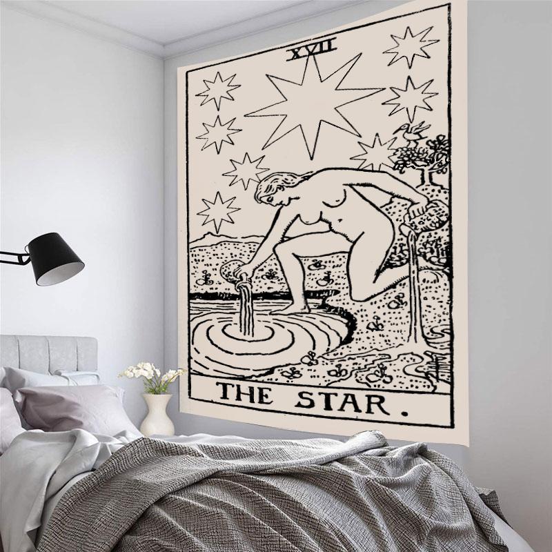 Ретро Мандала Солнце Луна Астрологический узор гобелен для дома Гостиная Общежитие Спальня Настенный декор фон ткань гобелен