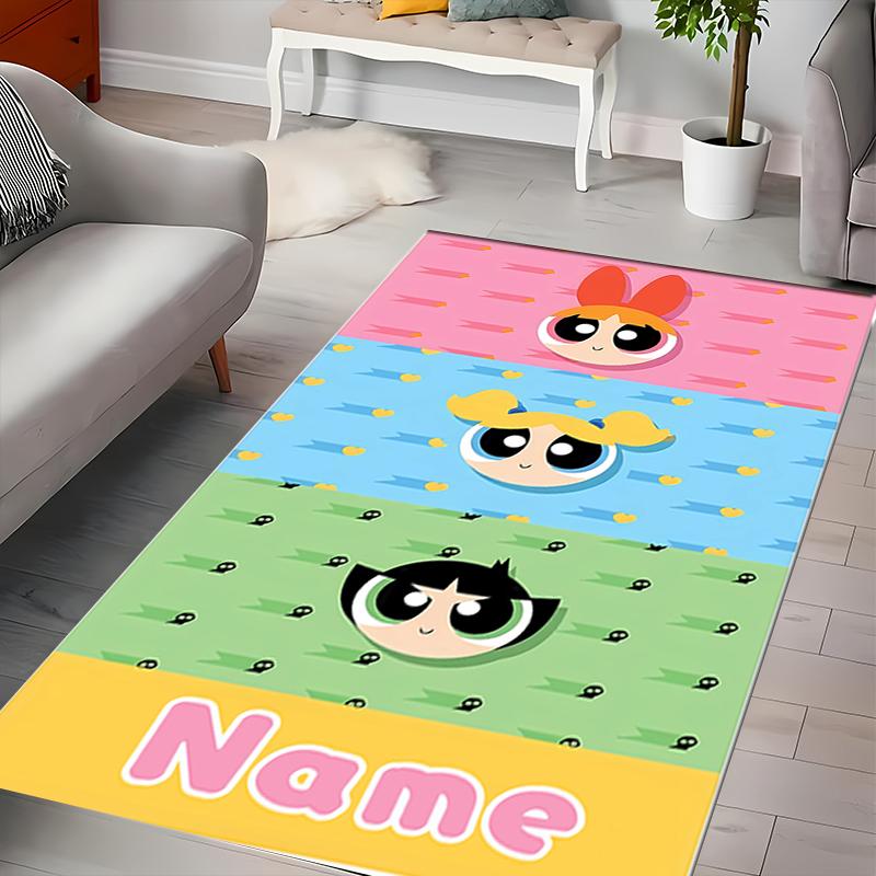 Custom personalization The Powerpuff Girls Area Rug - Perfect For Kitchen, Bathroom,Laundry Room Decor Large Size Available,Gift All Seasons