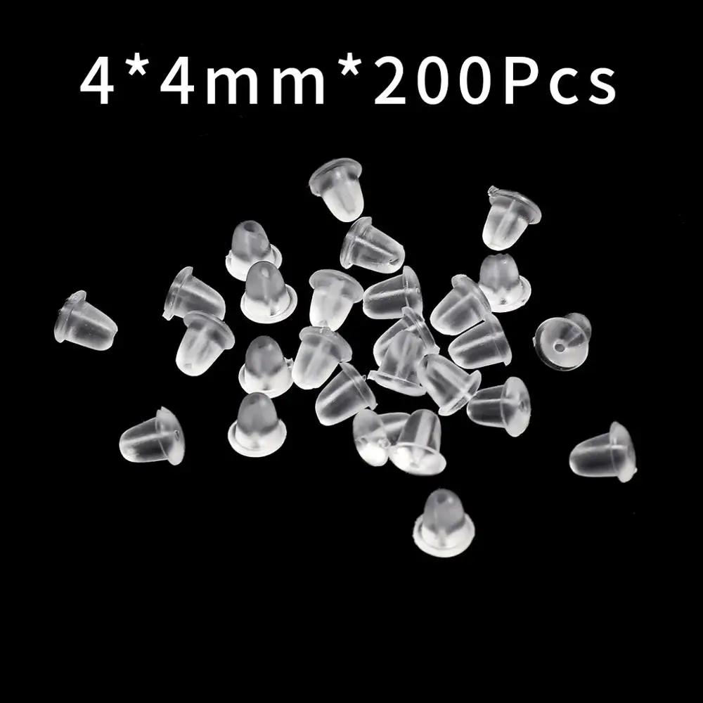 200pcs/lot Rubber Earring Back Silicone Round Ear Plug Blocked Caps Earrings Back Stoppers For DIY Earring Jewelry Making 2031