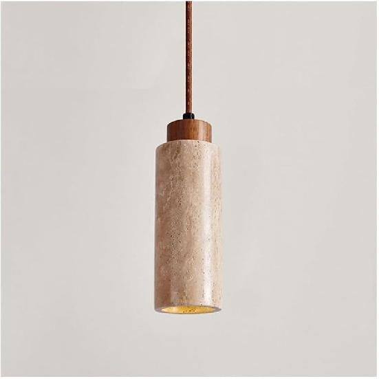 GLigEt Travertine Pendant Light Dining Table Japan Wabi-Sabi Chandelier Yellow Marble Droplight Nordic Bedside Restaurant Kitchen Island Aisle Bar