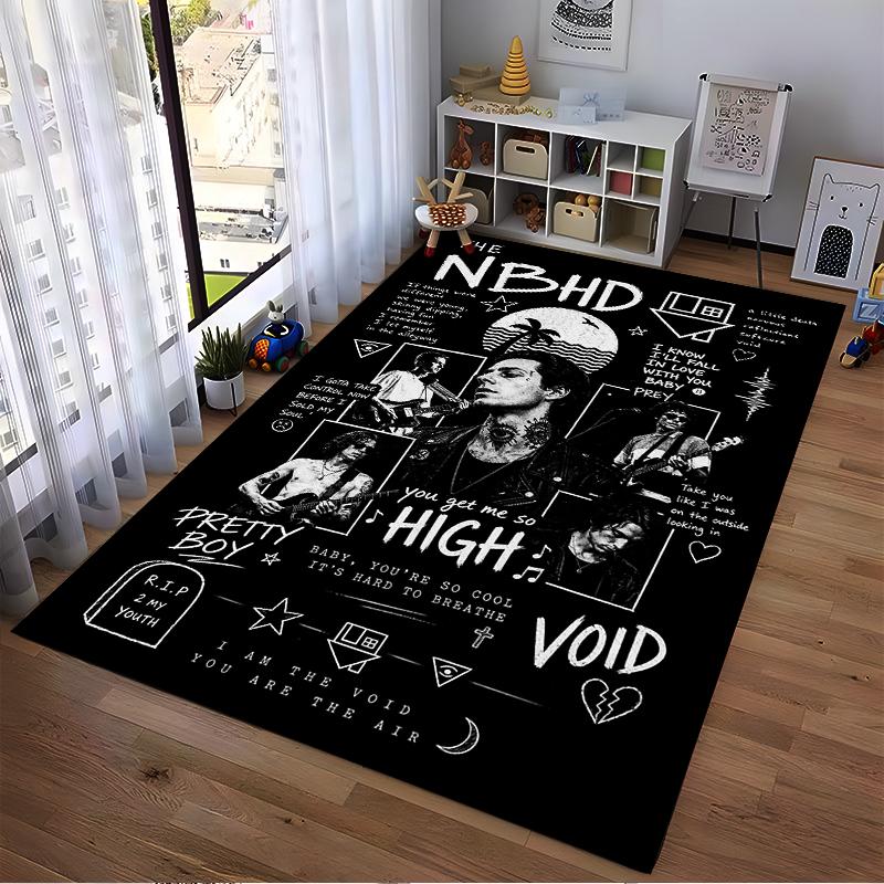 The NBHD Grunge Music Collage Rug Non-slip rug suitable for living room and bedroom sofas