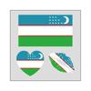Набор виниловых наклеек с узором из национального флага, сердца и губ. Водонепроницаемые, прочные наклейки для ноутбуков, бутылок для воды, блокнотов, чемоданов