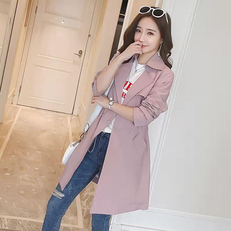 Women's Coat Spring and Autumn Trench Coat Women's Medium and Long Small Light Coat Spring Outer Wear