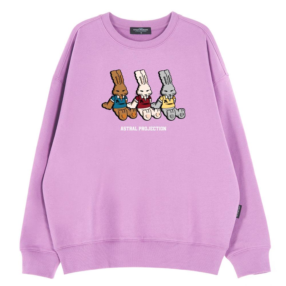 ASTRAL PROJECTION Oversized Drop Shoulder Triple Jy Rabbit Sweatshirt_Violet