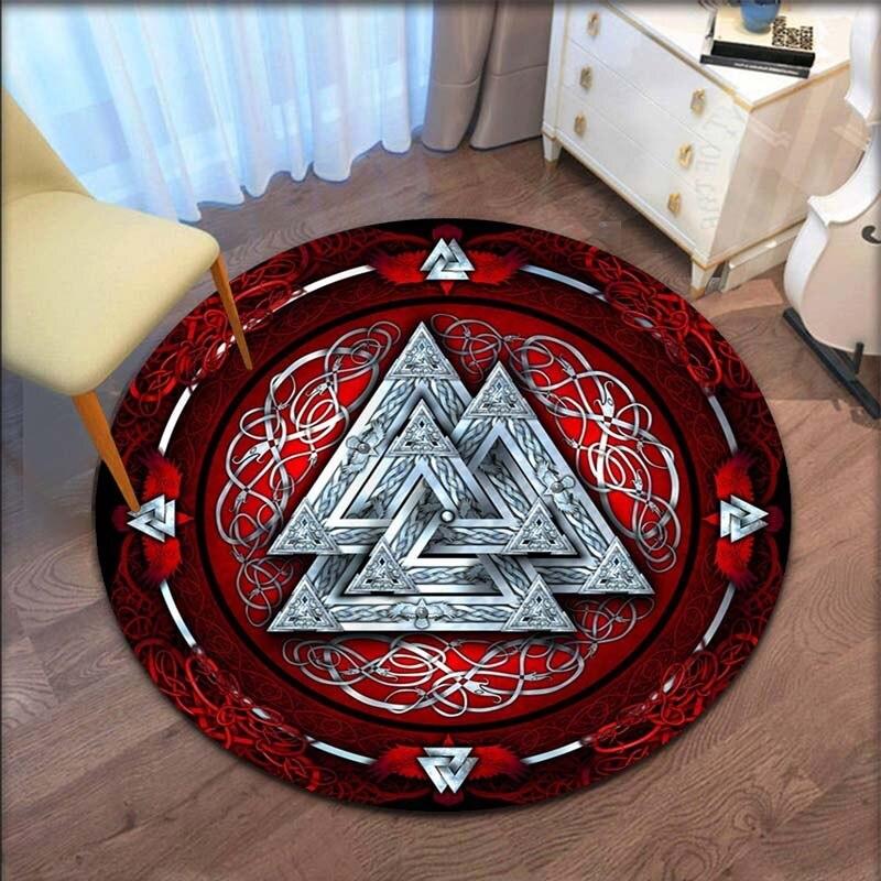 Коврик с рисунком викингов, круглый напольный коврик, ковер для гостиной, ковер для ванной комнаты, кухонный коврик, кухонный коврик, Tapetes