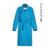 ELLASSAY Women's Wool Cashmere Blue Tweed Coat