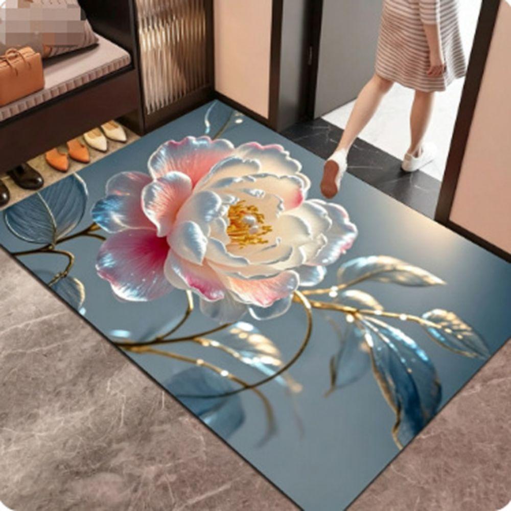 Non-slip Bathroom Floor Mat 2D Door Gasket Elegant Blanket Home Decoration