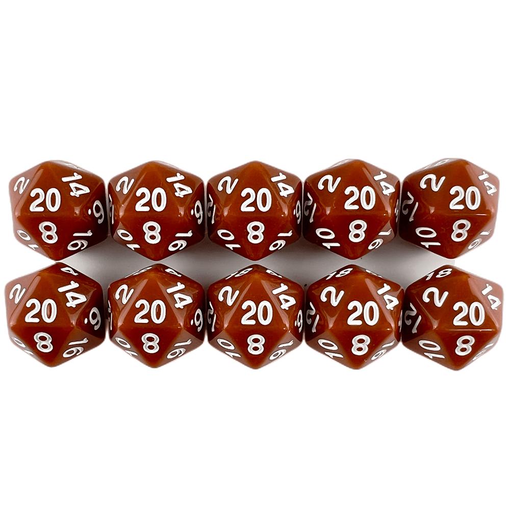 Opaque Color D20 Dice 10pcs 20 Sided Dice DND Game Dice for DND Board Game Acessories