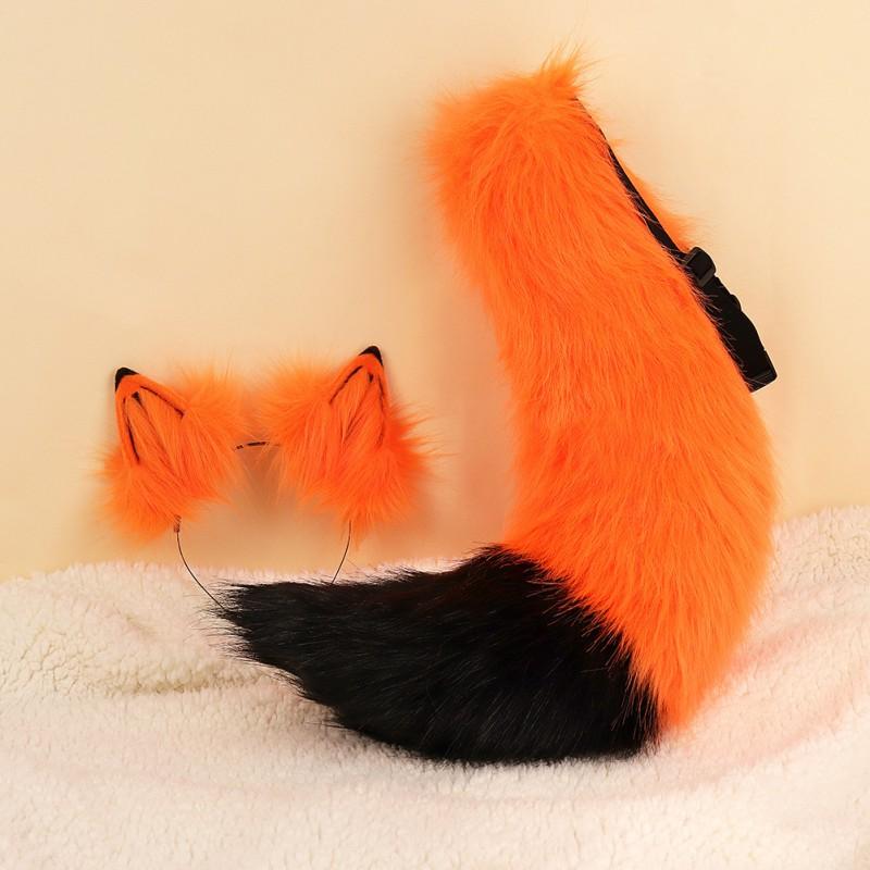 Handmade Furry Wolf Tail Ear Set Cosplay Costume Party Halloween Prop Unisex