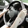 Защитник рулевого колеса автомобиля Наппа Кожа/Углеродное волокно Чехлы для рулевого колеса Сегментированный защитник рулевого колеса для большинства