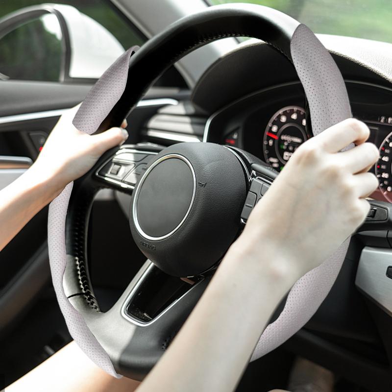 Защитник рулевого колеса автомобиля Наппа Кожа/Углеродное волокно Чехлы для рулевого колеса Сегментированный защитник рулевого колеса для большинства
