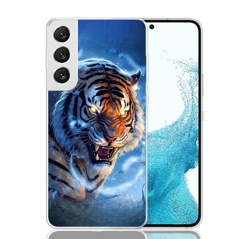Чехол для телефона с изображением свирепого тигра для Samsung Galaxy S25 S24 S23 S22 S21 FE S20 Ultra S10 Plus Художественный индивидуальный Coque Capa S24 S23
