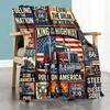 Truckerthemed Home Blanket Customize Your Names Comfortable Soft Lightweight Multiseasonal Blanket For Picnics Sofas Offices Beds Living Rooms Perfect