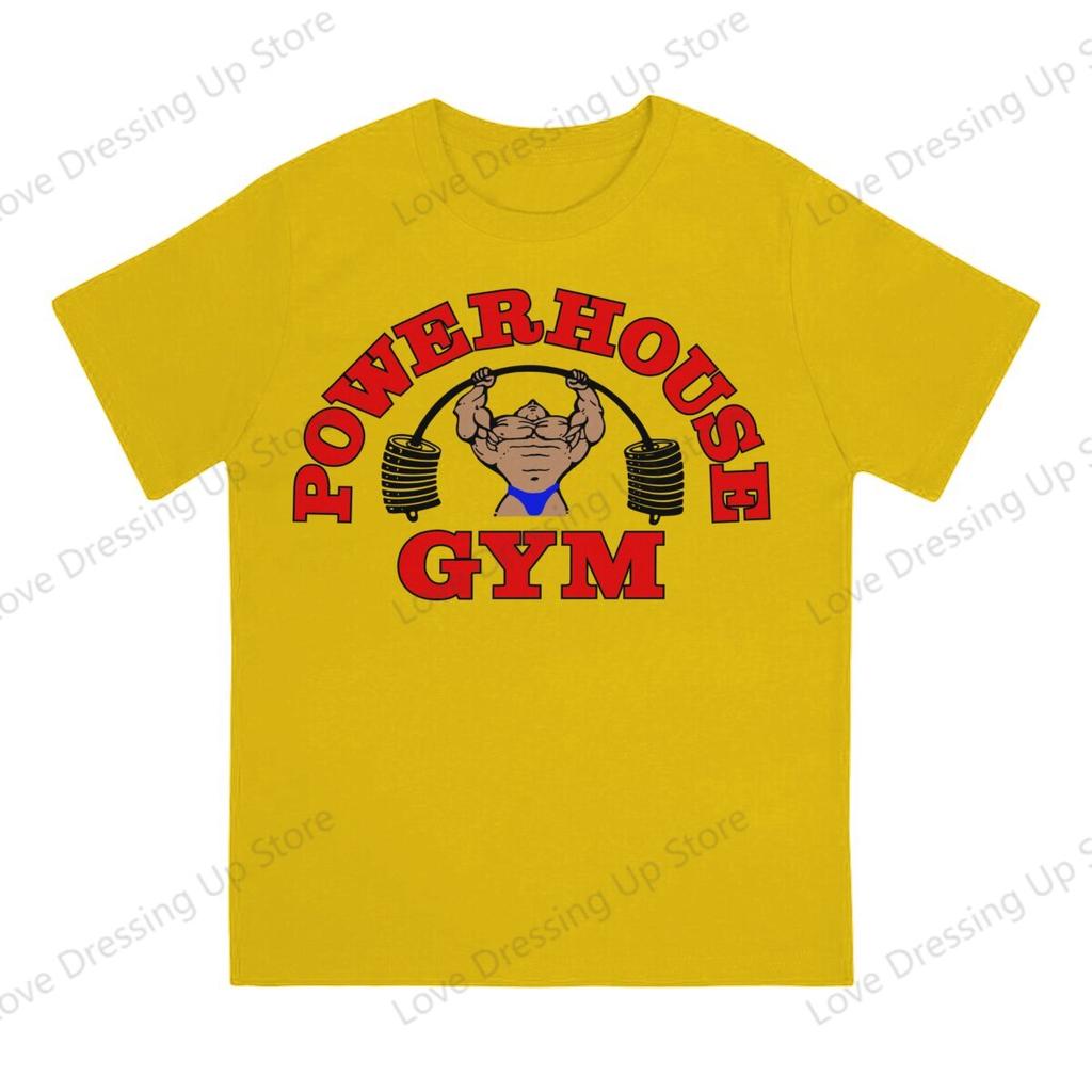 100% Чистый Хлопок Повседневная Унисекс Футболка Powerhouse Gym Футболки с Коротким Рукавом Футболка с Круглым Вырезом Смешные Топы