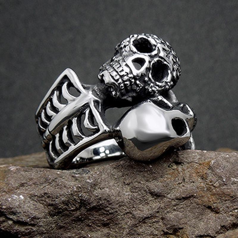 Men's Personality Ring Titanium Steel Skull Ring Punk Ring Men's Accessories