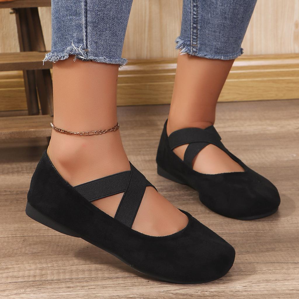 Autumn Women Flat Mary Janes Shoes Round Toe Ballet Flats for Female Buckle Strap Shoes Ladies Shallow Mouthed Black Single Shoe