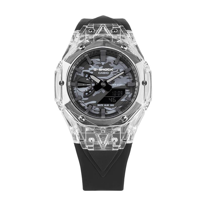 Casio Мужские часы с двойным дисплеем (жидкокристаллический/аналоговый) Серия Gray Watch GA-2100CA-8A-P03