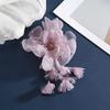 Tassels Organza Flower Applique Embroidered Corsage Pin Elegant Hair Accessories  Party