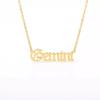Custom 12 Astrology Horoscope Star Jewelry 18K Gold Plated Stainless Steel Zodiac Sign Pendant Necklaces
