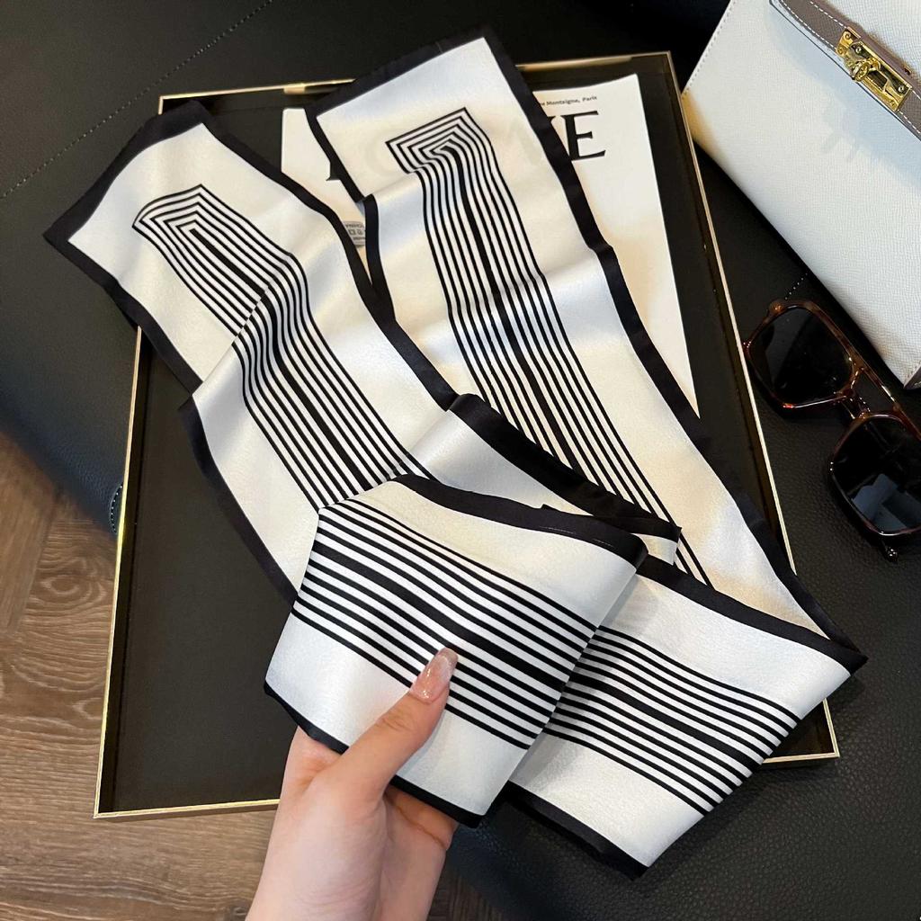 Spring and Autumn New Silk Scarf Korean Edition Fashion Matching Shirt Suit Professional Scarf Narrow Long Neck Neck Scarf