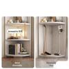 Triangular Corner Shelf and Storage Cabinet for Living Room or Desk Side