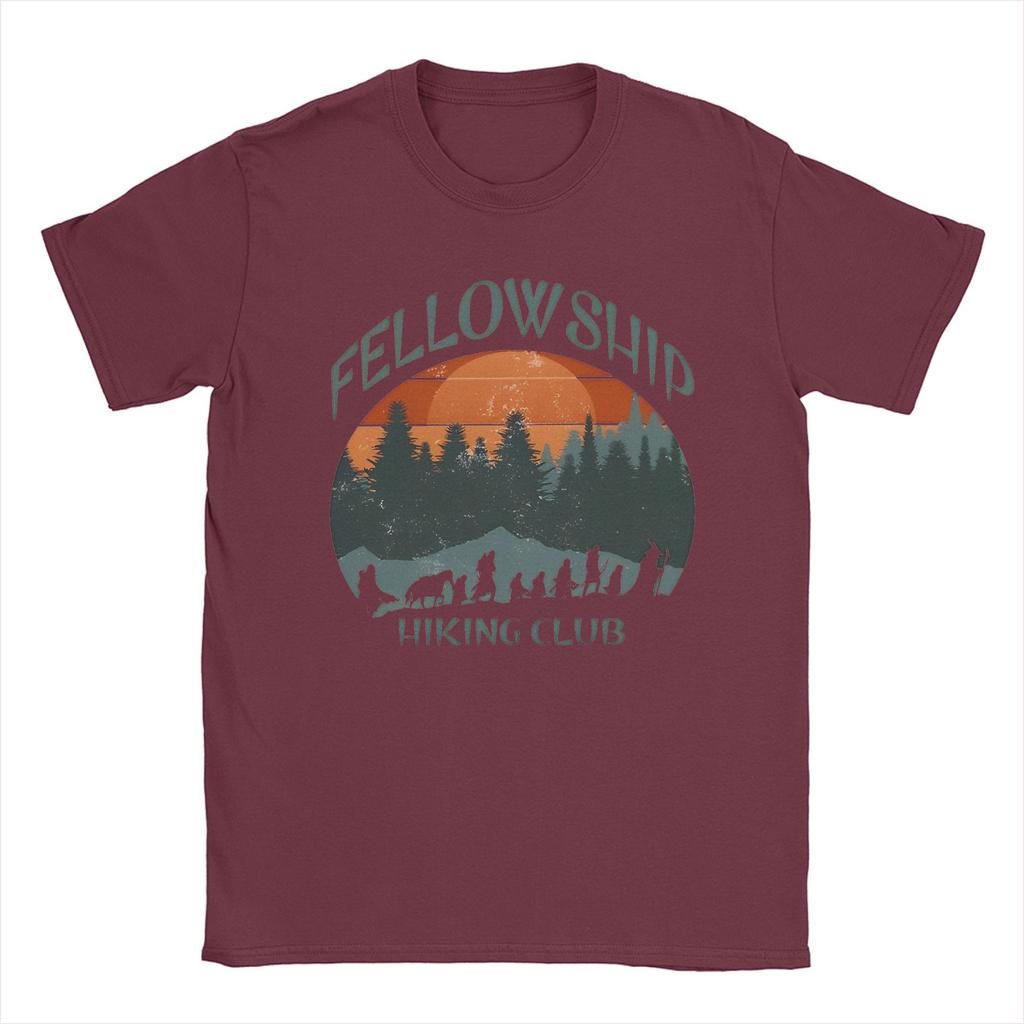 Футболка L-Lords Of The R-Rings Fellowship Hiking Club для мужчин, 100% хлопок, винтажные футболки, футболка с круглым вырезом, короткий рукав, мерч
