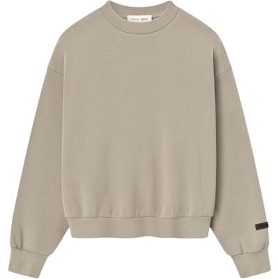 Fear of God Essentials Классический крой Флис Свитшот с круглым вырезом Круглый вырез Timber Мужские Топы Бежевый 192SP252041F