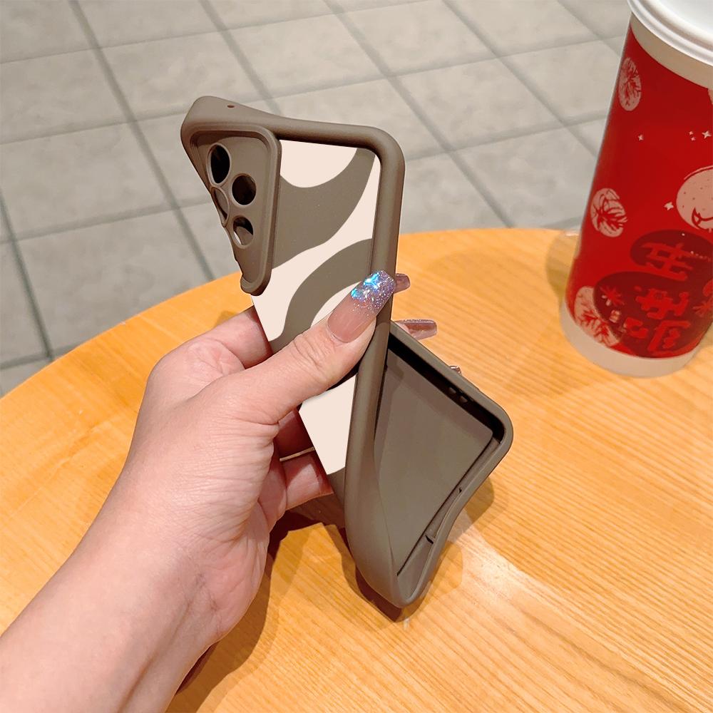 Black Zebra Stripe Phone Casing for Realme OPPO Reno VIVO Infinix Tecno Oneplus Full Cover Camera Shockproof Protection Rubber Case Cover