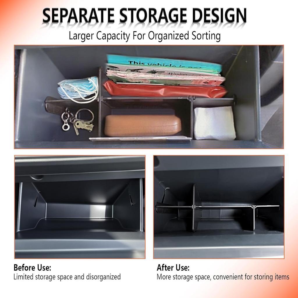 Органайзер-разделитель для перчаточного ящика, улучшенный, для Ford Bronco Sport 2025-2024, аксессуары, органайзер для перчаточного ящика автомобиля, разделение пространства, ABS, классификация хранения