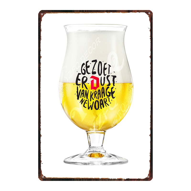 YZFQБельгийское пиво Duvel Жестяные металлические знаки Табличка Винтажный Музыкальный Бар Ресторан Дом Мужская берлога Декор Настенные наклейки DU-7713B