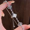 High-Grade Luxury Four-Leaf Clover Zirconia Bracelet Temperament Adjustable Bracelet Versatile Women's Hand Accessories