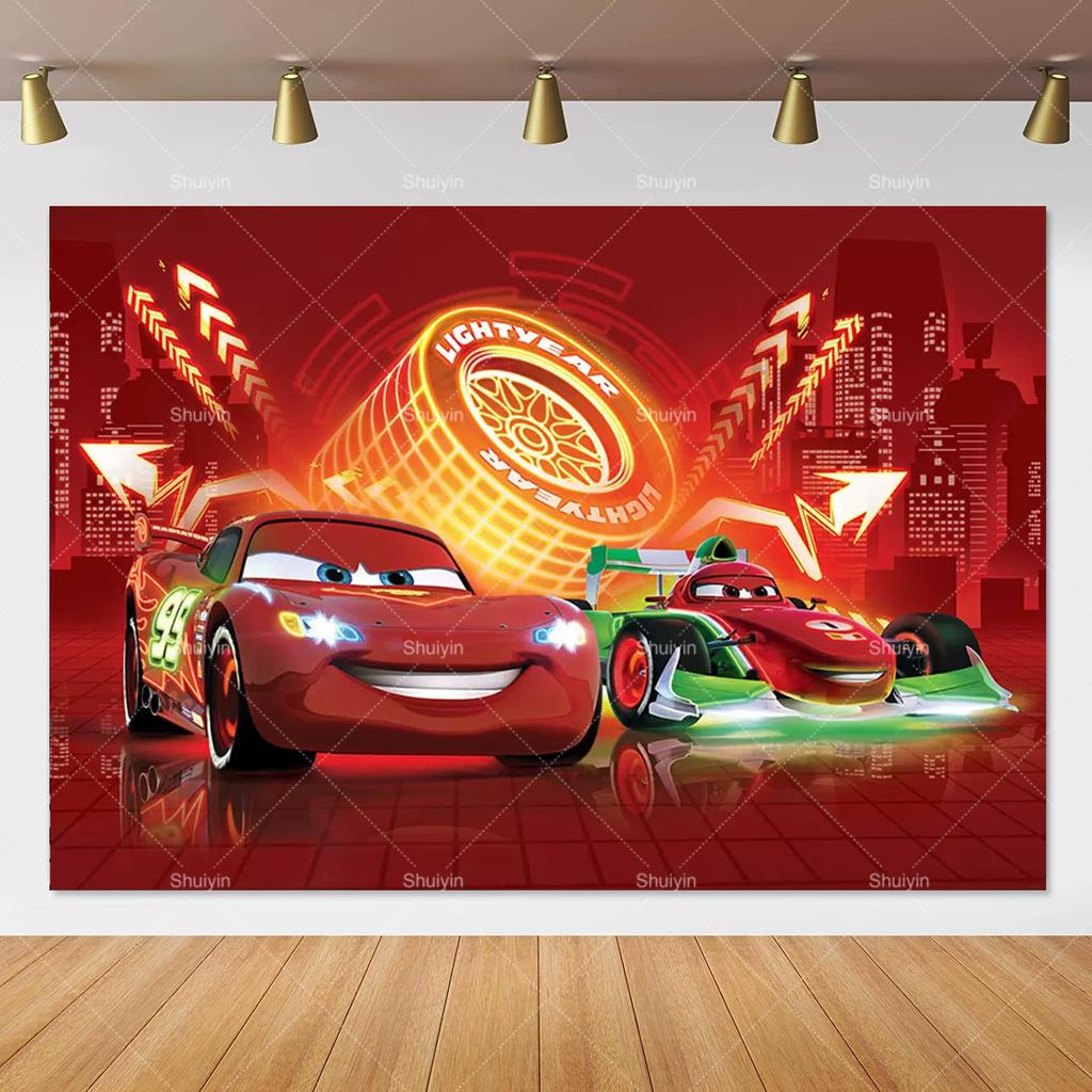 Фотофон Disney Pixar Тачки Молния Маккуин для дня рождения, студийный фотофон для детей, малышей и вечеринок в честь рождения ребенка, AS41
