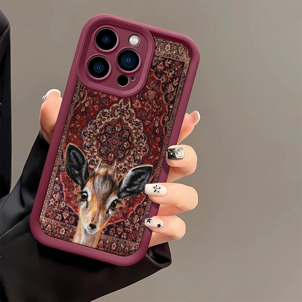 Мягкий чехол с дизайном оленя, новый стиль, для iPhone 15 16 14 13 12 11, чехол iPhone 17air 8 7 Pro Max Plus, чехол Funda