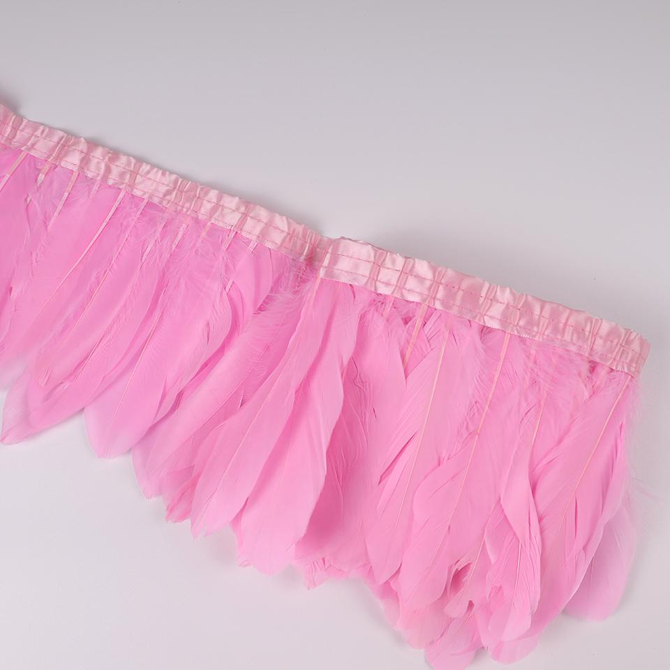 Отделка из гусиных перьев, лента-бахрома, 2 ярда/шт., швейные поделки, плюмаж для платья, юбки, настенное украшение для праздничной одежды